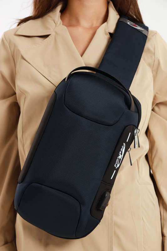 Anti Theft Sling Crossbody Bag Shoulder Backpack with USB Charging Port Waterproof Chest Bags Cas...