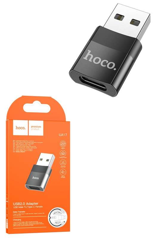 HOCO Adapter USB Male to Type-C Female UA17