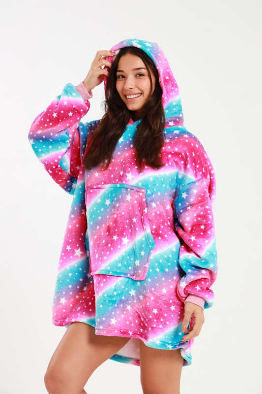 Huggle Hoodie Ultra Plush Free Size Blanket Sherpa Hoodie