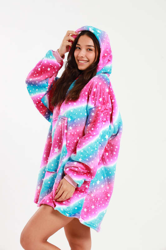 Huggle Hoodie Ultra Plush Free Size Blanket Sherpa Hoodie