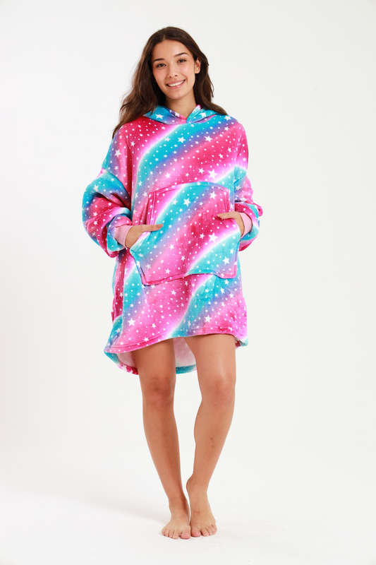 Huggle Hoodie Ultra Plush Free Size Blanket Sherpa Hoodie