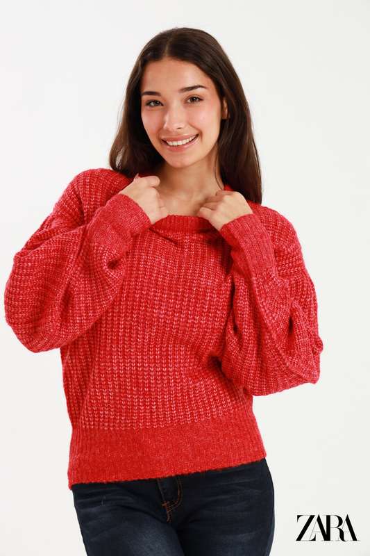 Ladies ZARA Cozy Plush Long Sleeve Pullover Sweater Jersey