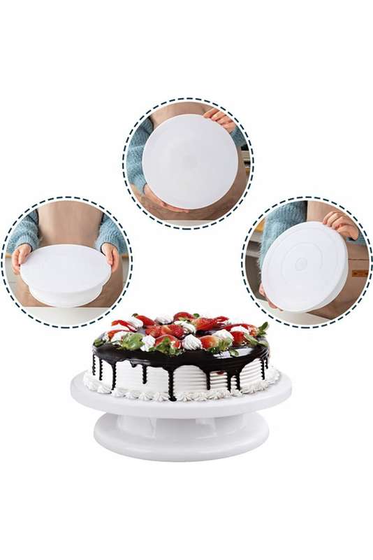 Rotating Cake Turntable Stand 28cm White