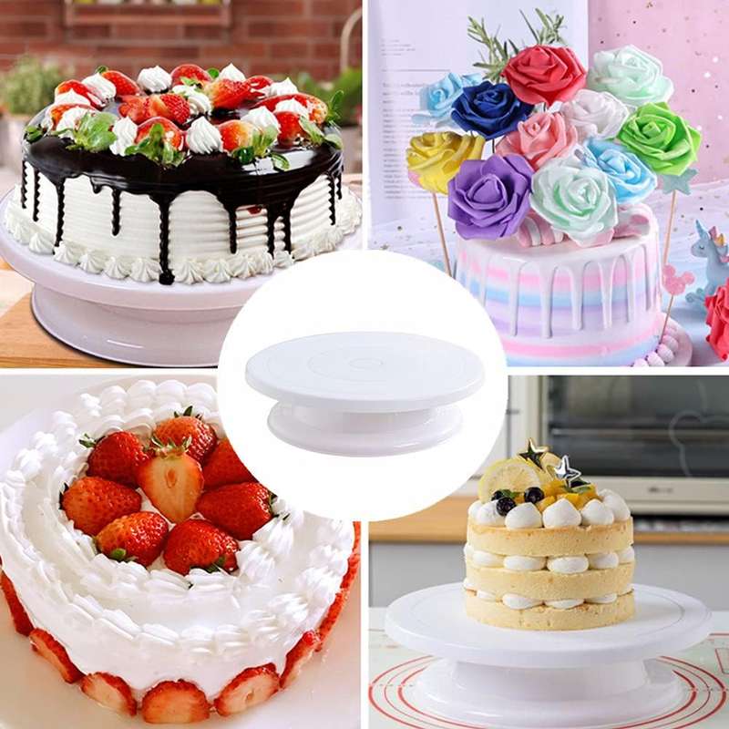 Rotating Cake Turntable Stand 28cm White