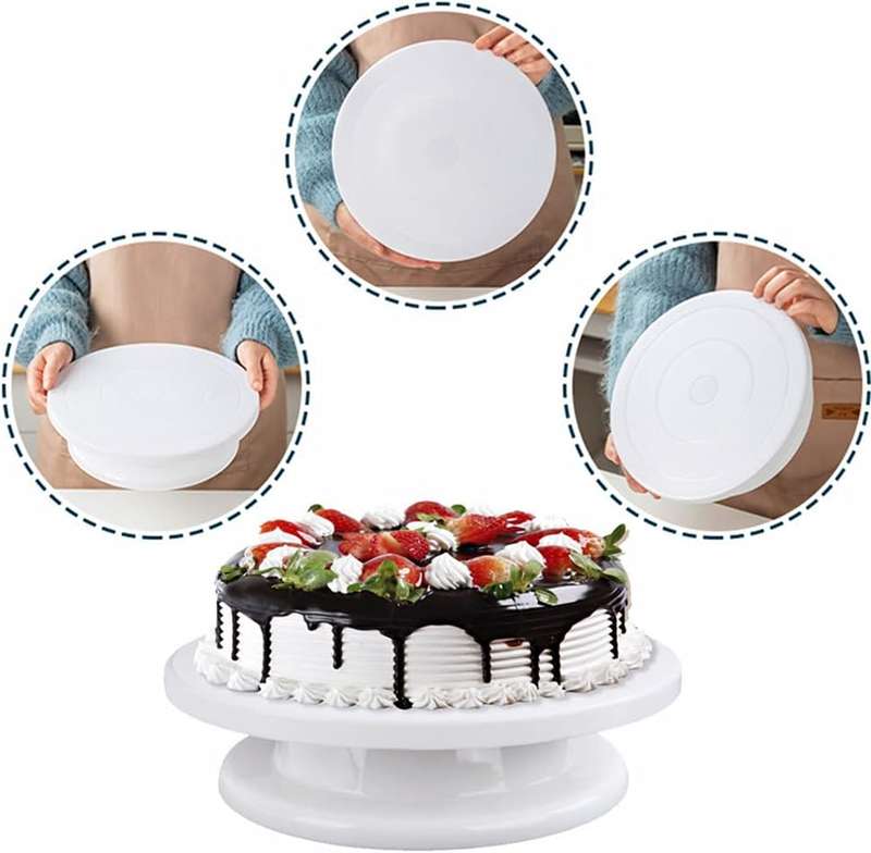 Rotating Cake Turntable Stand 28cm White
