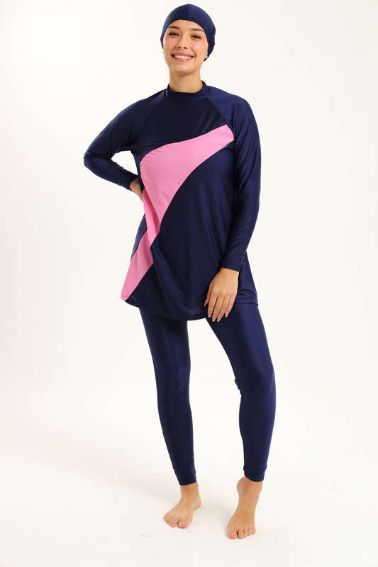Senza® Ladies Maya Full Body Modest High Neck Burkini Swimsuit With With Cap