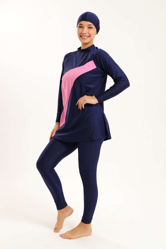 Senza® Ladies Maya Full Body Modest High Neck Burkini Swimsuit With With Cap