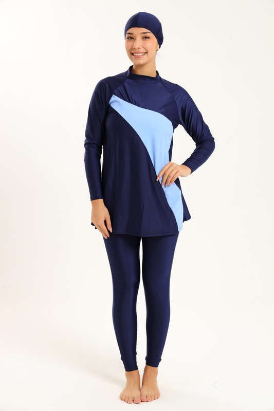 Senza® Ladies Maya Full Body Modest High Neck Burkini Swimsuit With With Cap