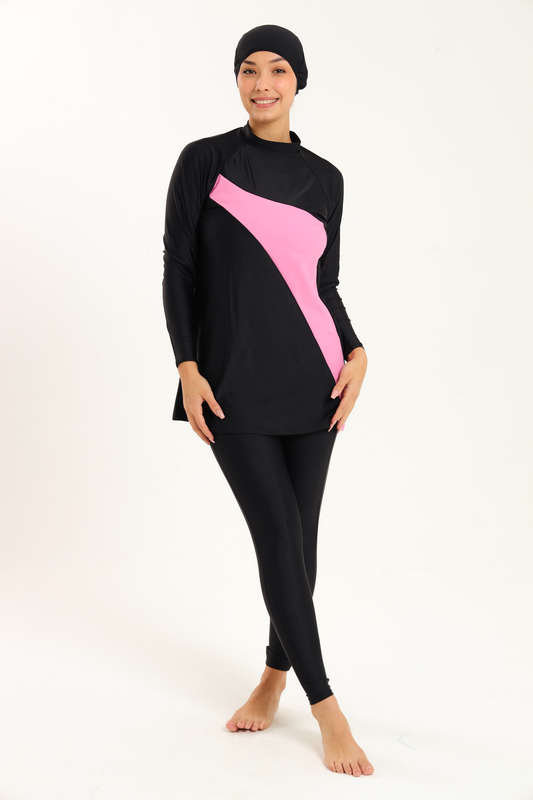 Senza® Ladies Maya Full Body Modest High Neck Burkini Swimsuit With With Cap