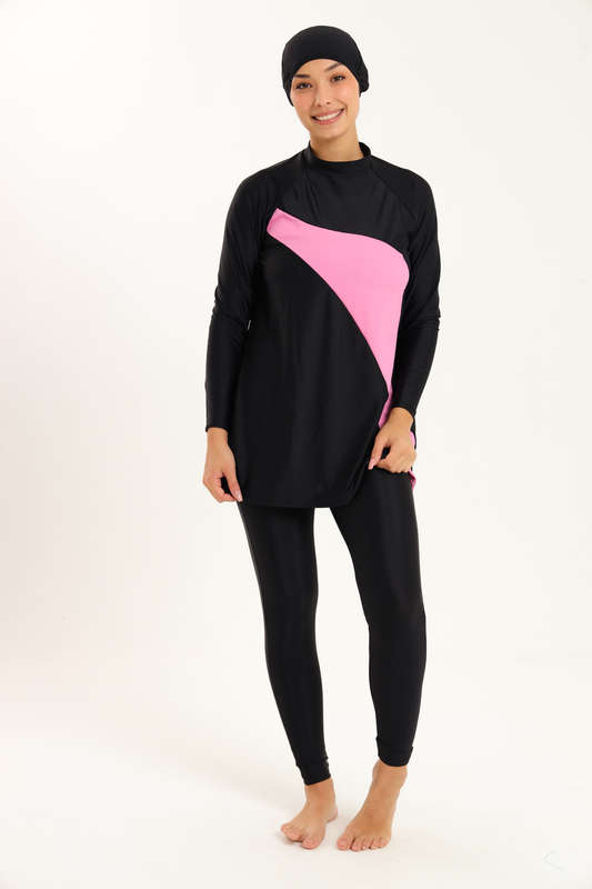 Senza® Ladies Maya Full Body Modest High Neck Burkini Swimsuit With With Cap