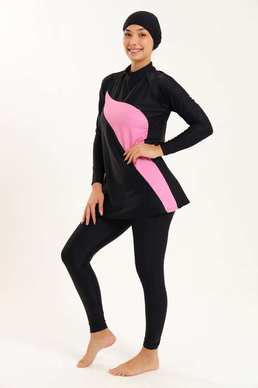 Senza® Ladies Maya Full Body Modest High Neck Burkini Swimsuit With With Cap