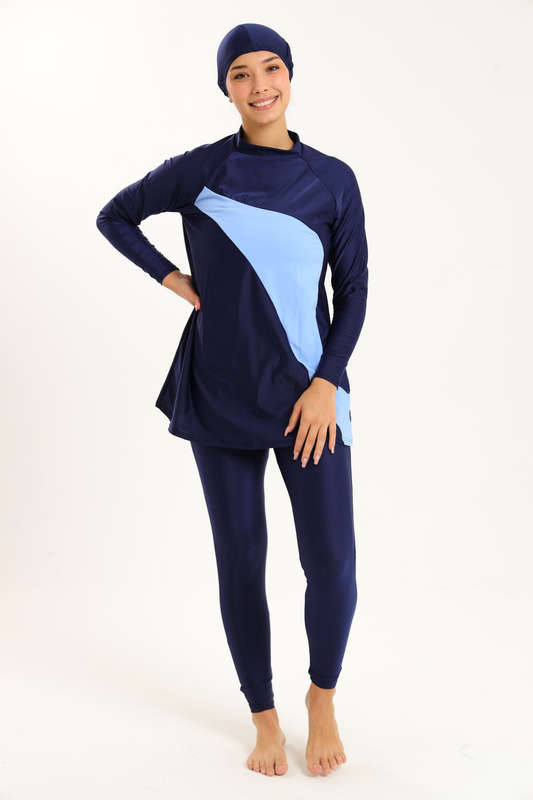 Senza® Ladies Maya Full Body Modest High Neck Burkini Swimsuit With With Cap
