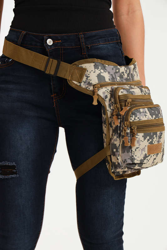 Senza Sport® Canvas Cross Body Luxury Travel Waist Leg Bag