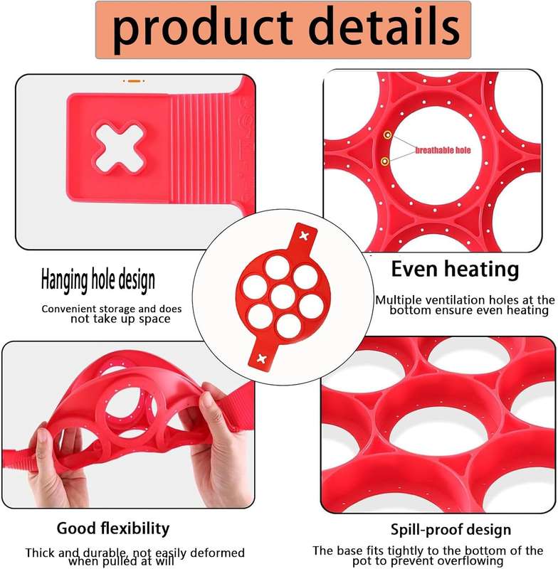 Silicone Pancake Or Omelette Maker 7 Ring