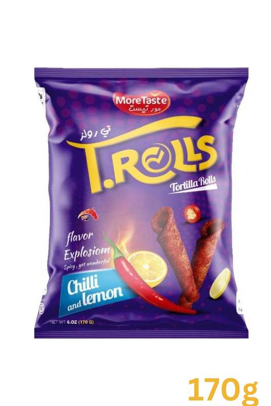 T ROLLS Chilli &amp; Lemon Flavoured Chips 170g