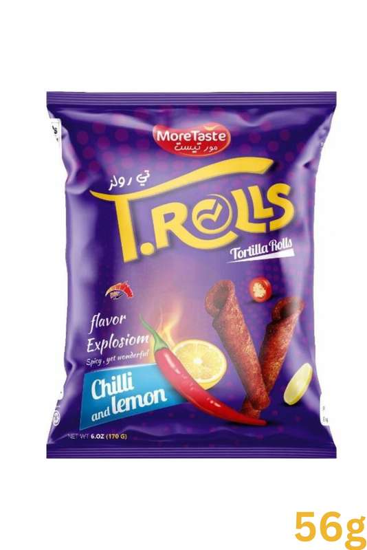 T ROLLS Chilli & Lemon Flavoured Chips 56g
