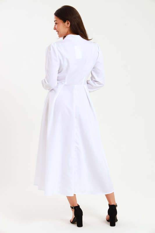 Tanya Ankle Length Long Sleeve Button Down Shirt Dress (Size M to 4XL)