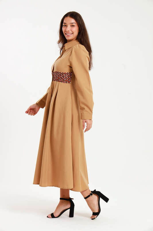 Tanya Ankle Length Long Sleeve Button Down Shirt Dress (Size M to 4XL)