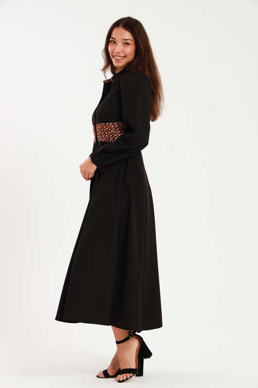 Tanya Ankle Length Long Sleeve Button Down Shirt Dress