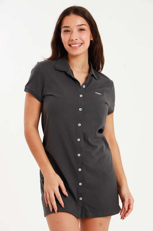 Urban Golfer Short Sleeve Button Down Shirt Dress