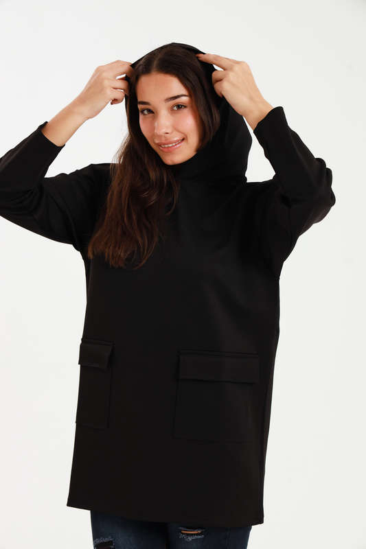 Urban Casual Maxi Long Sleeve Hoodie Jacket With Pockets
