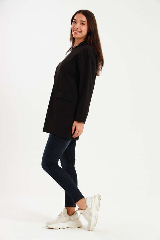Urban Casual Maxi Long Sleeve Hoodie Jacket With Pockets