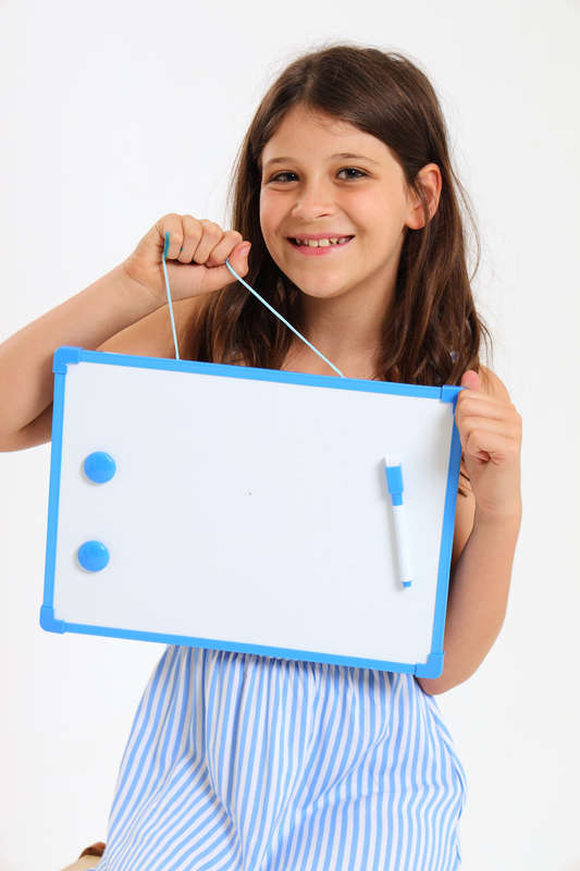 2-in-1 Magnetic White and Black Board 350mm X 250mm 