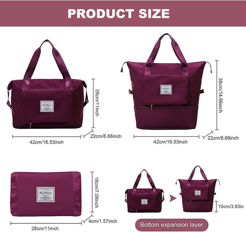 Large Capacity Folding Dry and Wet Separation Travel Sport Bag