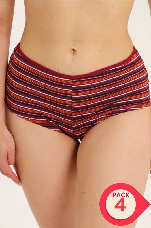 Branded 4 Pack Cotton Stretch Boxers Panties Assorted Pack