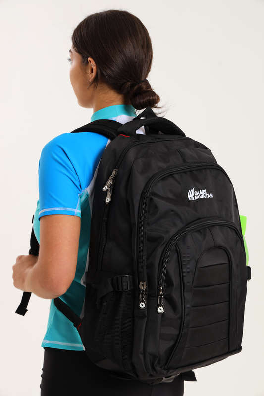 Camel Mountain Laptop Backpack School Bag with Multiple Compartments &amp; Free Water Bottle