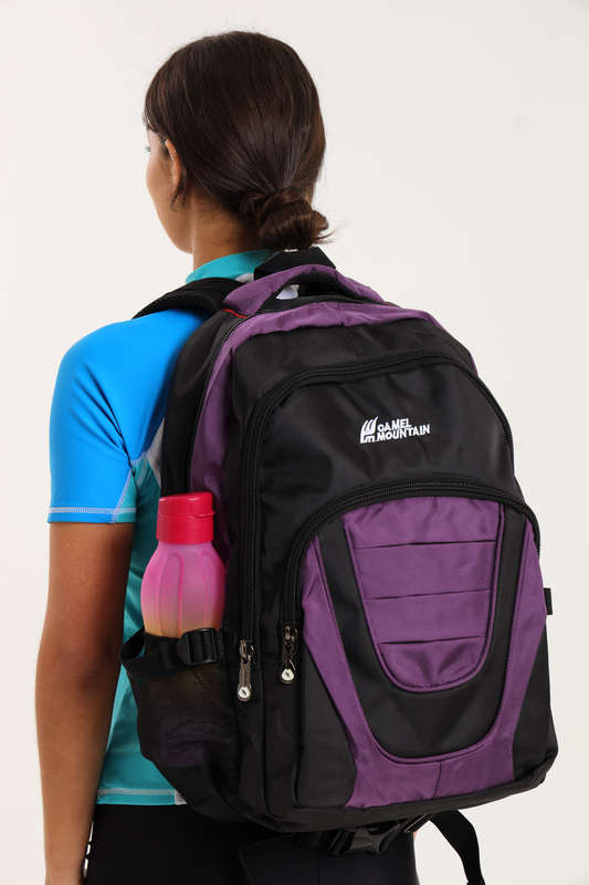 Camel Mountain Laptop Backpack School Bag with Multiple Compartments &amp; Free Water Bottle