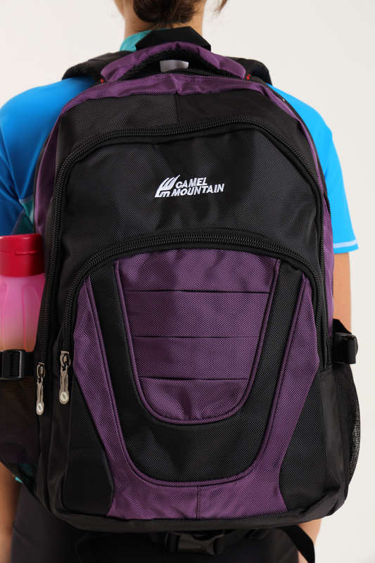 Camel Mountain Laptop Backpack School Bag with Multiple Compartments &amp; Free Water Bottle