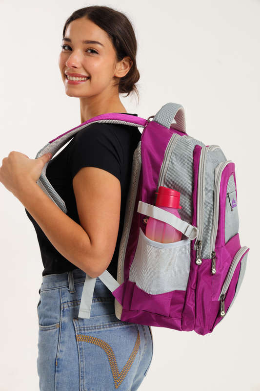 Camel Mountain Travel Backpack School Bag with Multiple Compartments &amp; Free Water Bottle