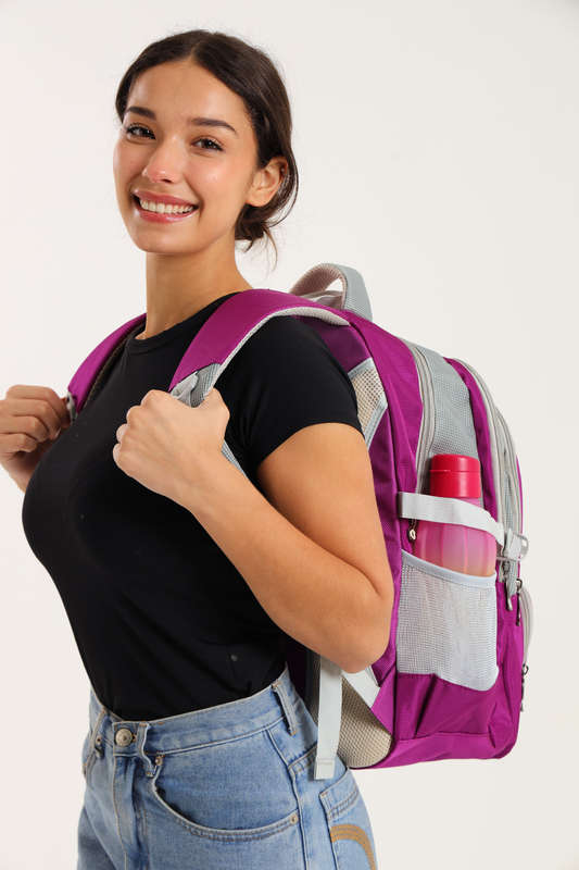 Camel Mountain Travel Backpack School Bag with Multiple Compartments &amp; Free Water Bottle