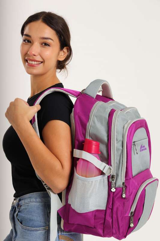 Camel Mountain Travel Backpack School Bag with Multiple Compartments &amp; Free Water Bottle