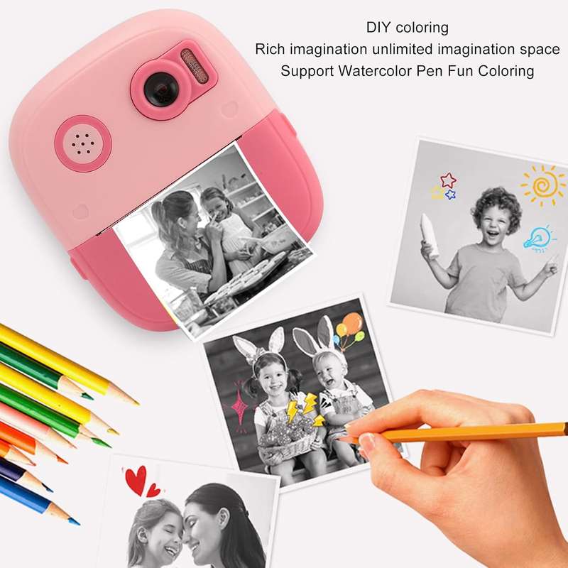 Childrens Digital Dual Lens Instant Camera with Print Paper