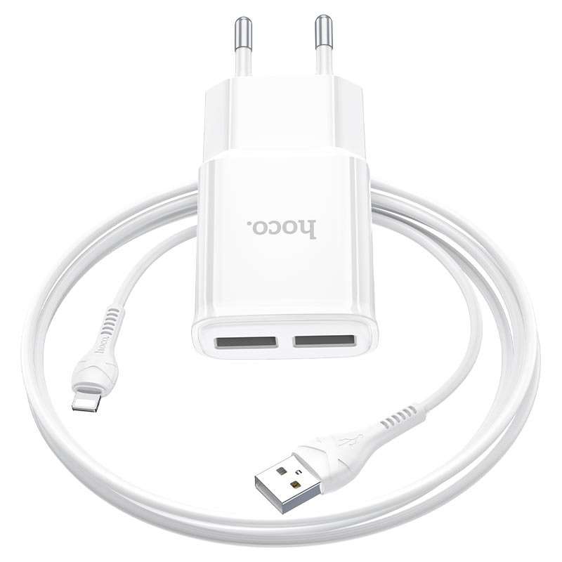HOCO C88A Dual Port USB to iPhone Charger Set With Cable