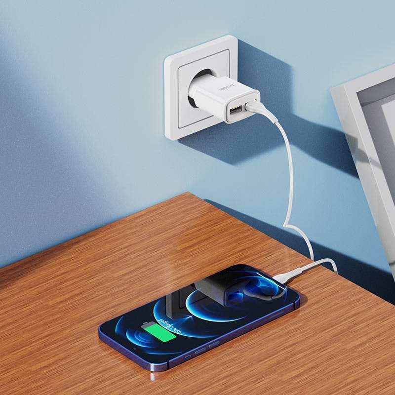 HOCO C88A Dual Port USB to iPhone Charger Set With Cable
