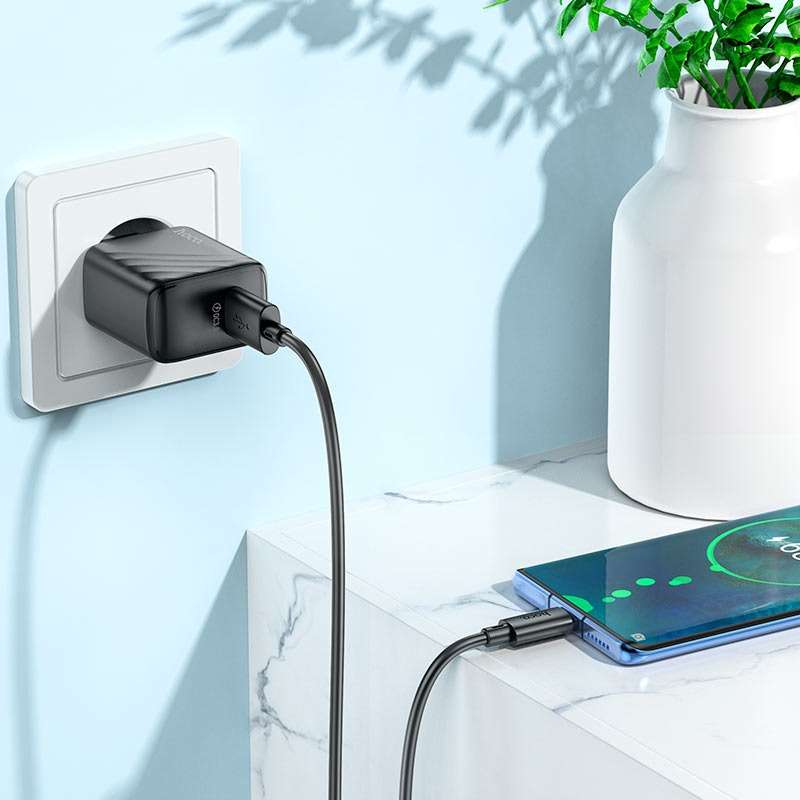 HOCO CS21A Wall Charger Set Rich QC3.0 EU Cable Set USB To Type-C