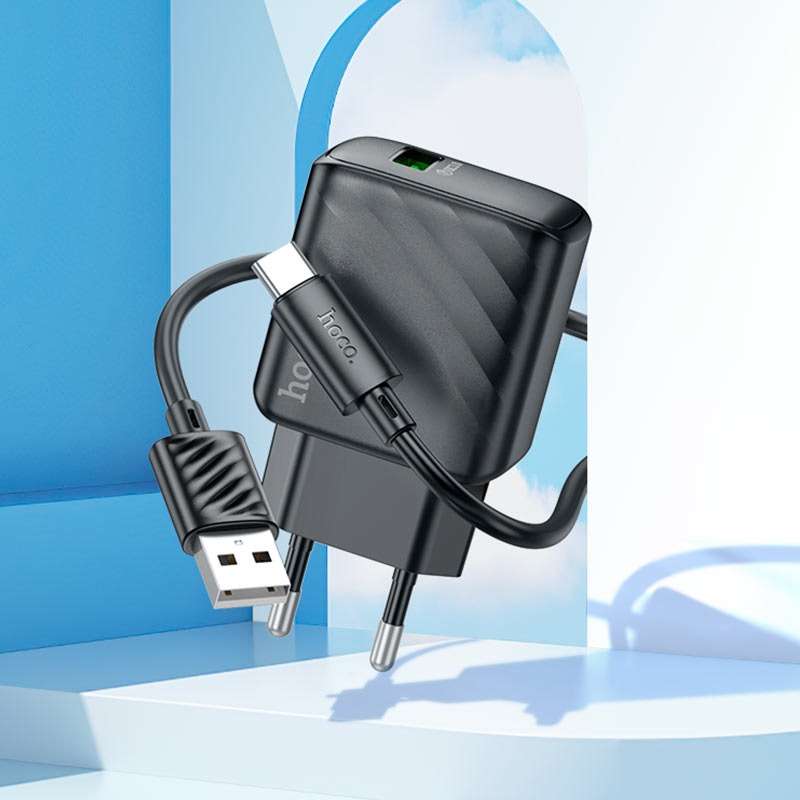 HOCO CS21A Wall Charger Set Rich QC3.0 EU Cable Set USB To Type-C