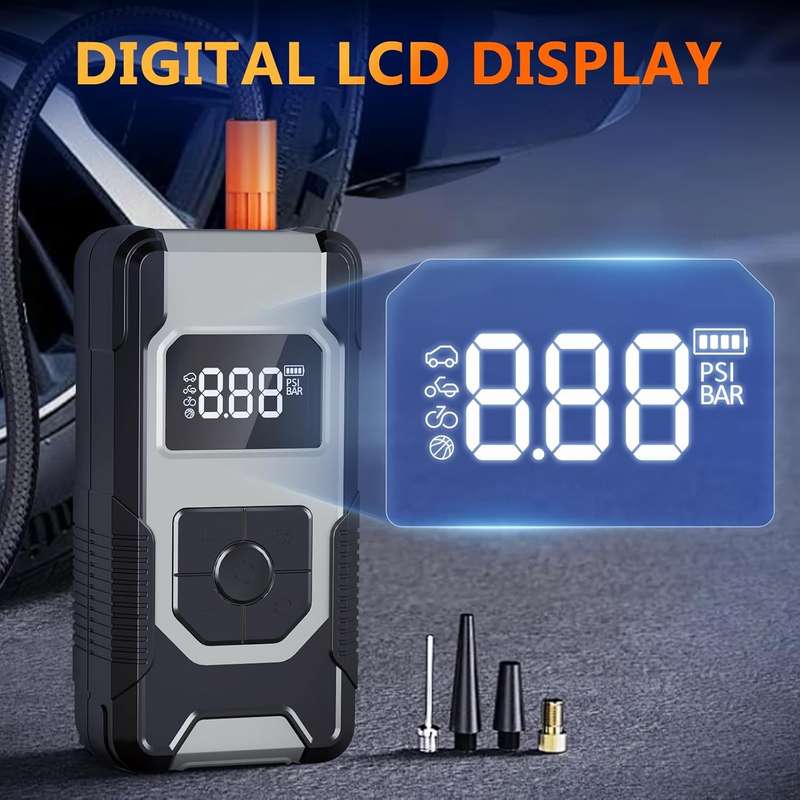 HOCO DPH04 Portable Smart Air Pump With 4 Attachments