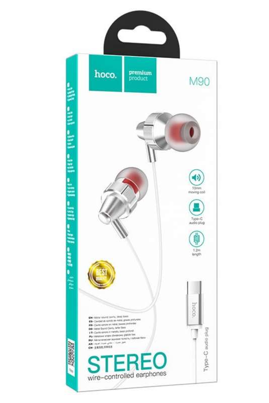 HOCO M90 Wired Earphones Type-C  Delight With Mic