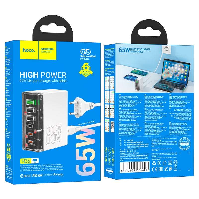HOCO Multiple Port Charging Station N36 Fuerza PD65W + QC3.0