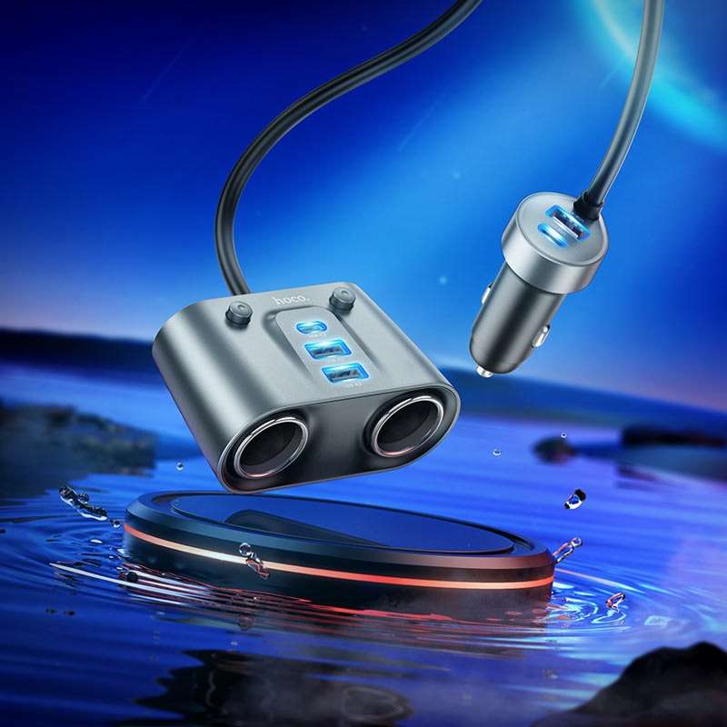 HOCO Z51 Cigarette Lighter Car Charger 7 Port Adapter 147W