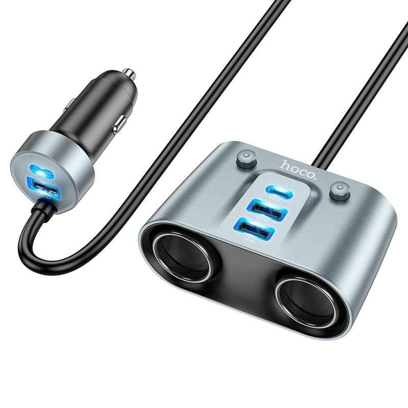 HOCO Z51 Cigarette Lighter Car Charger 7 Port Adapter 147W