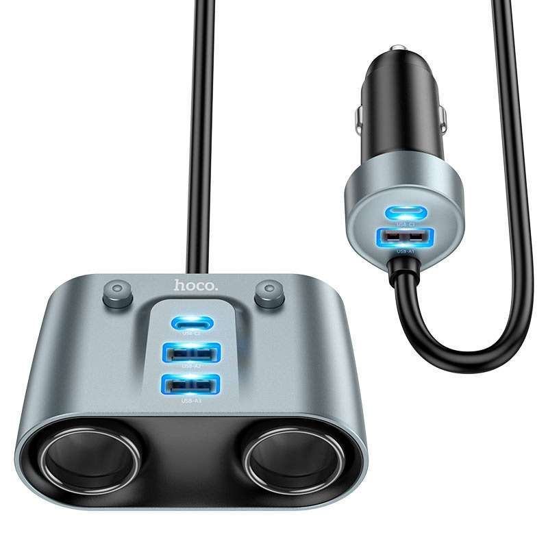 HOCO Z51 Cigarette Lighter Car Charger 7 Port Adapter 147W