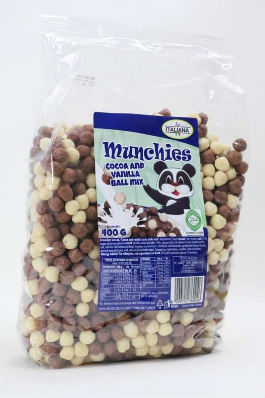 La Italiana Munchies Cocoa &amp; Vanilla Cereal Balls 400g
