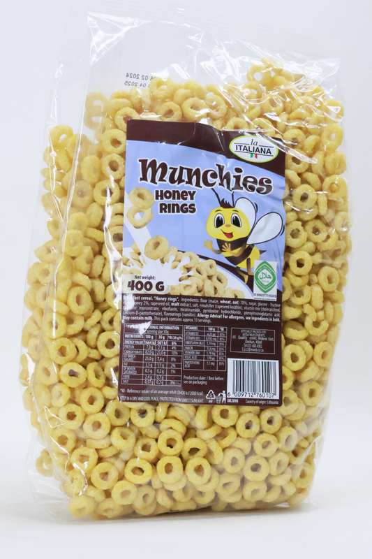 La Italiana Munchies Honey Rings Cereal 400g