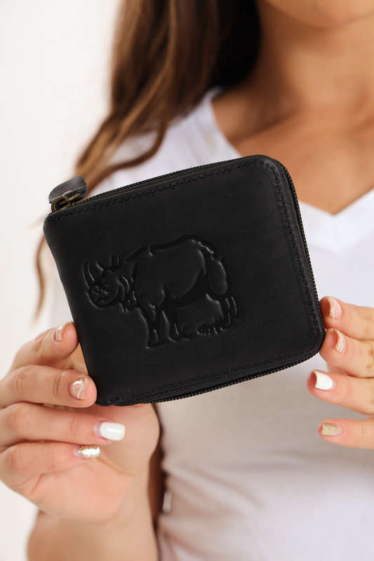 Men's Genuine Leather Bifold  Black Wallet