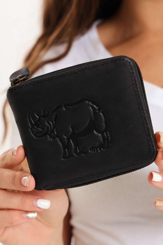 Men's Genuine Leather Bifold  Black Wallet